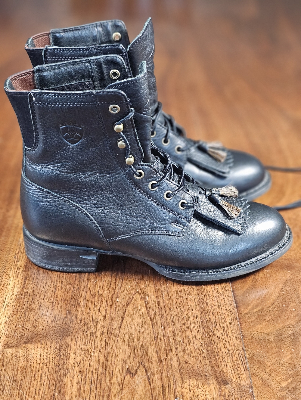 Ariat Womens Boots Cobalt Western Riding Work Boots In Black Leather Size 6.5B